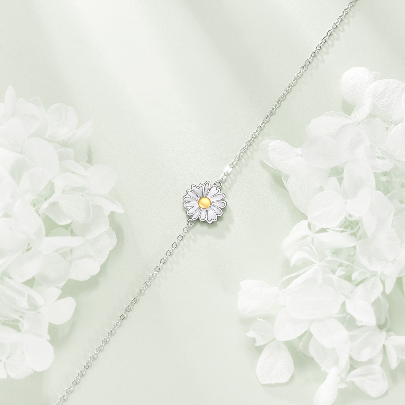 Daisy Bracelet 925 Sterling Silver Flower Jewelry